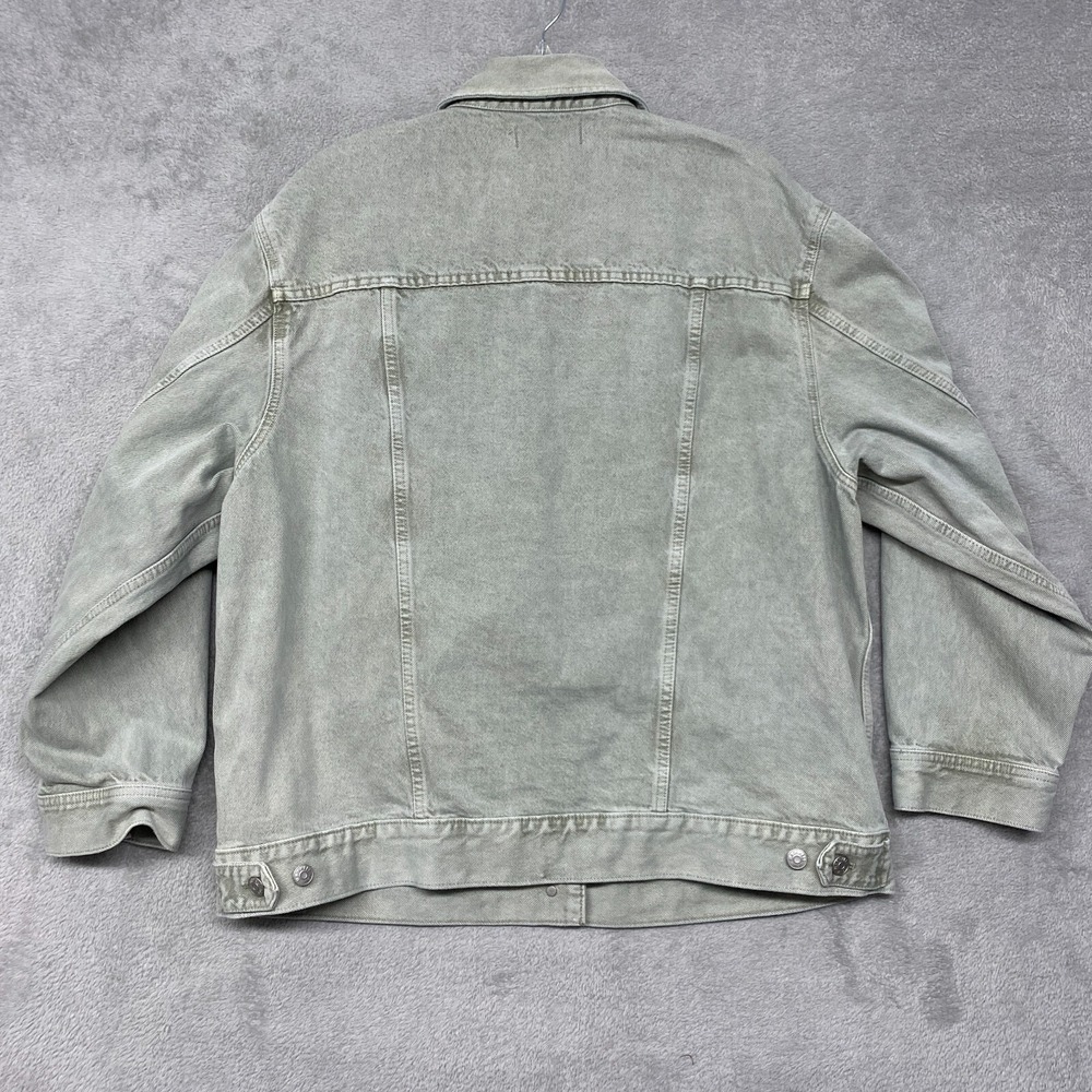 Madewell Jacket Womens Extra Large Green Garment Dyed Denim Patch Pocket Trucker - Picture 6 of 11